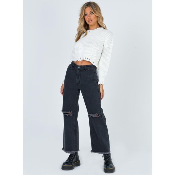 Princess Polly Cece Hammer Black Jeans Sz 2 - Picture 6 of 10